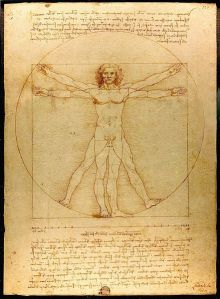 Vitruvian Man by Leonardo de Vinci was named after & inspired by Vitruvius.   —This work is in the public domain in the United States, and those countries with a copyright term of life of the author plus 100 years or less.